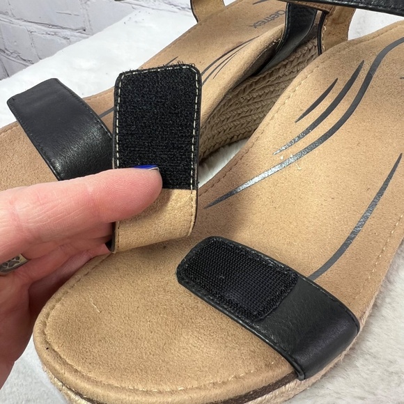 Like New |•AETREX•| Sydney Black Leather Sandals Size 10.5-11 EU 42 UK 8.5-9 - Picture 11 of 14